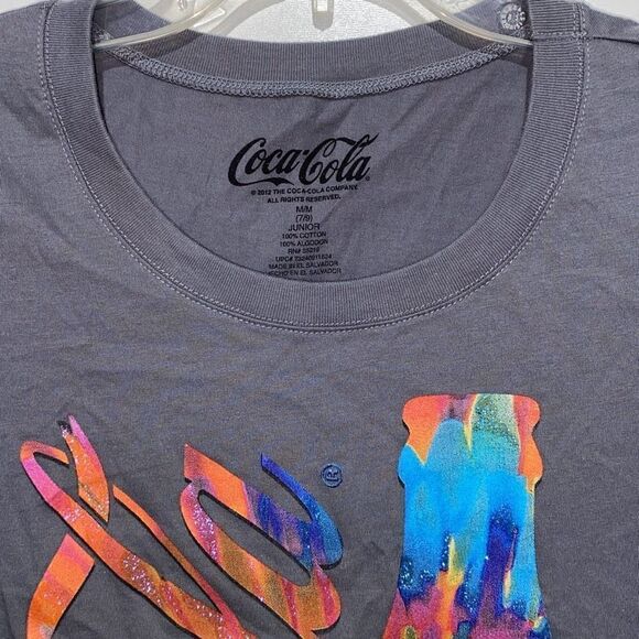 Coca-Cola Kid's Short-Sleeve Coca-Cola Logo Print Multi-Color T-Shirt Medium - Picture 3 of 6